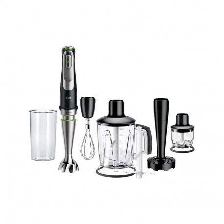 "Houshold MultiQuick 9 Stabmixer MQ 9147X (edelstahl/schwarz, 1.200 Watt, mit 2 Zerkleinerern, Karto