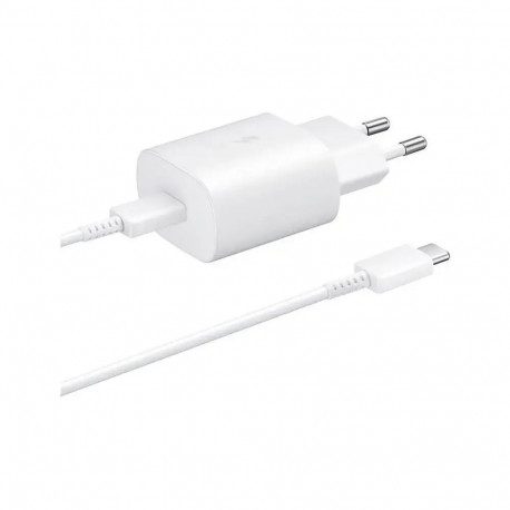Samsung EP-TA800EWE travel charger | 25W | USB-C | with USB-C to USB-C cable included | white (OEM)