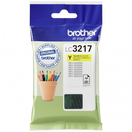 BROTHER LC3217Y YELLOW INK CARTRIDGE, 550P