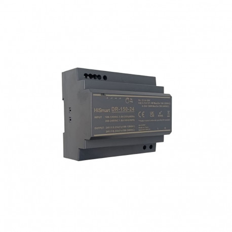 Power Supply Unit - HiSmart 24V 6.25A 150W DIN Rail Power Supply Black