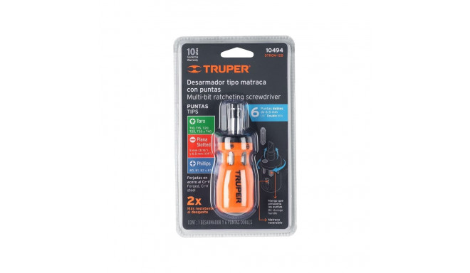 RATCHET SCREWDRIVER 6 BIT SET TRUPER