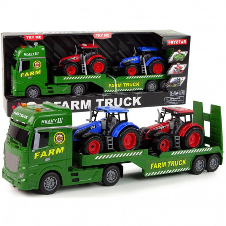 Zestaw Farma Laweta Ciężarówka Traktor Dźwięk Światła 3 El.