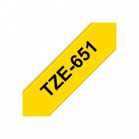 Brother | TZe-651 Laminated Tape | Black On Yellow | TZe | 8 m | 2.4 cm