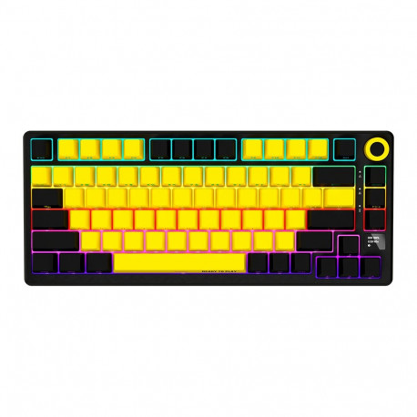 LORGAR KBP7075W, Wireless 75% Mechanical Gaming Keyboard Pro, Black/yellow, EN layout
