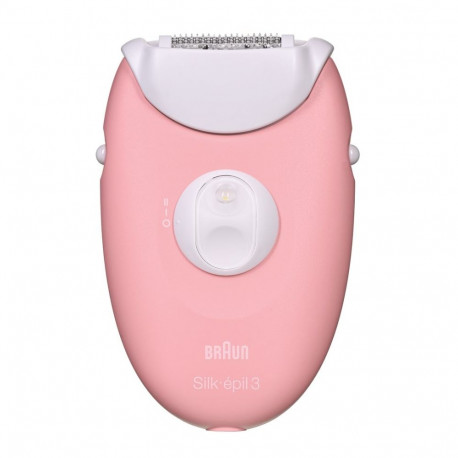 Epilator - Braun Silk-épil 3 SES 3-176, Waterproof, Massage Function, White and Pink