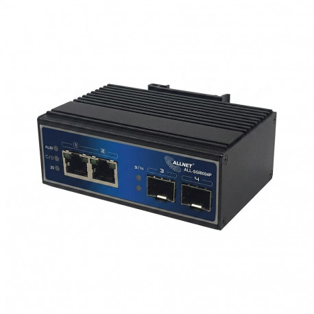 "ALLNET switch industrial unmanaged Layer2 4 Port GbE zbh. DIN-Ersatzadapter für ALL-SGI8004P"