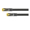 "Python Patchkabel m. Cat.7 Rohkabel Nylongefl. schwarz 7,5m"