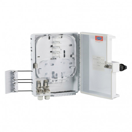 "FTTH-BOX-OUT-1 FTTH IP65 Anschlussbox für 16 Fasern 16 Kupplungen u.Faserübe"