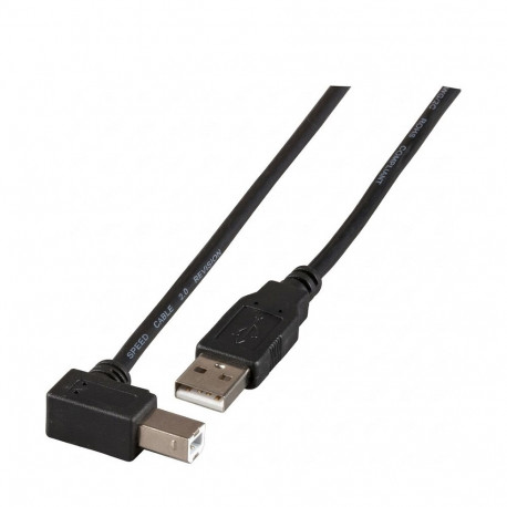 "EFB USB2.0 Anschlusskabel A-B (gewinkelt), St.-St., 1,8m, schwarz, Classic"