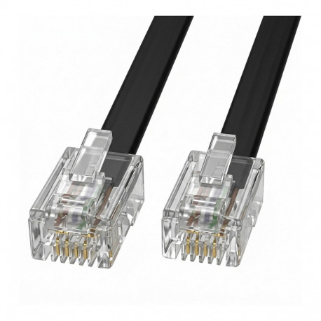 "EFB Modularkabel schwarz, 2 x RJ10 (4/4) Stecker, 1:1, 2,0 m"