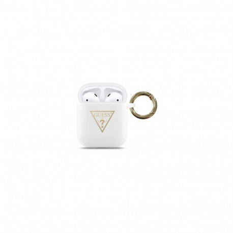 Guess Apple AirPods Triangle Silicone Case White