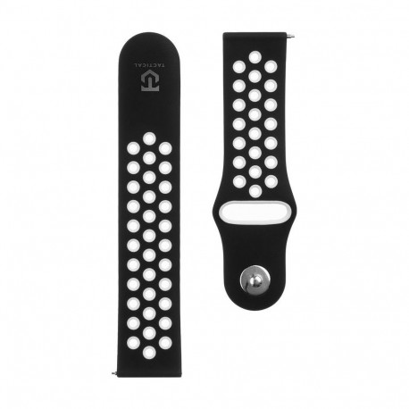 Tactical kellarihm 22mm Double Silicone, must/valge