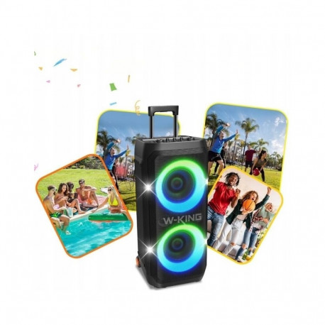 Speaker - W-KING T12 270W Portable Bluetooth Speaker With RGB Backlighting - Black