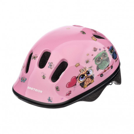 Kask rowerowy Meteor KS06 S 48-52 cm Little Owl różowy 24809