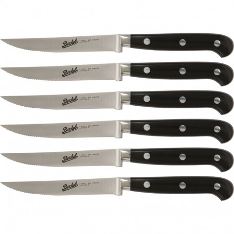 Berkel Adhoc Glossy Black Steak Set 6-pcs. serrated