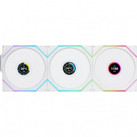 Lian Li ventilaatorid UNI FAN TL juhtmevaba LCD ARGB PWM 3tk komplekt koos kontrolleriga pööratud la