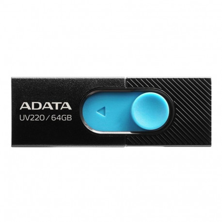ADATA  USB Flash Drive  UV220  64 GB  USB 2.0  Black/Blue