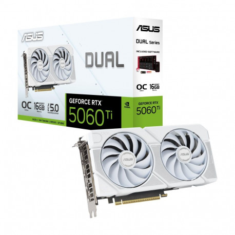 ASUS graafikakaart GeForce RTX 5060 Ti DUAL OC 16GB DLSS 4, valge