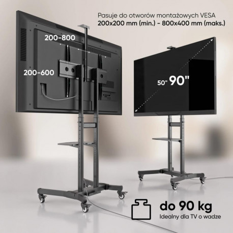 ONKRON mobiilne teleri alus TS1891-B 50-90", must