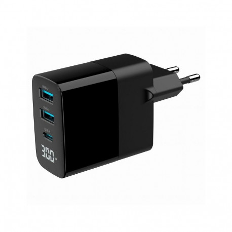 GEMBIRD USB kiirlaadija 3-pordiline 30W GaN