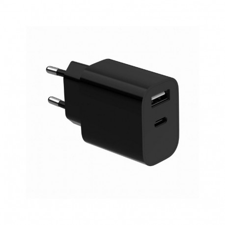 Gembird 2-port universal USB charger (A+C)  2.4 A  TA-UC-2AC12-01-BK