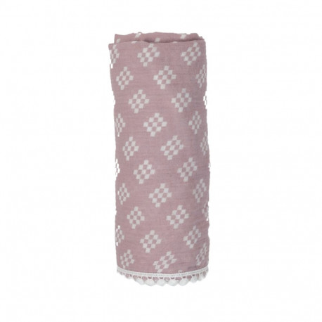 Lodger Swaddle Tribe Muslin kokvilnas autiņš  120x120 cm  Rose SWT 107