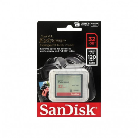 SanDisk CompactFlash-mälukaart Extreme 32GB UDMA7 ülekandekiirus 120MB/s