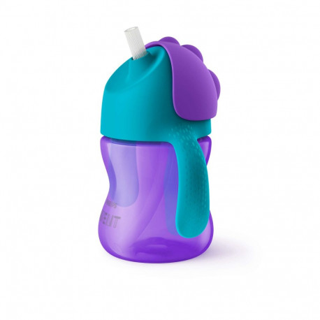 Philips AVENT Krūzīte ar elastīgu salmiņu  200 ml  9M+  lillā SCF796/02