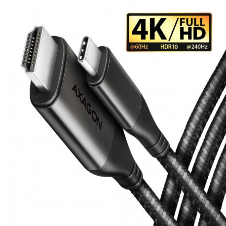 AXAGON USB-C-HDMI 2.0 adapter RVC-HI2MC 4K/60Hz alumiiniumist 1.8m
