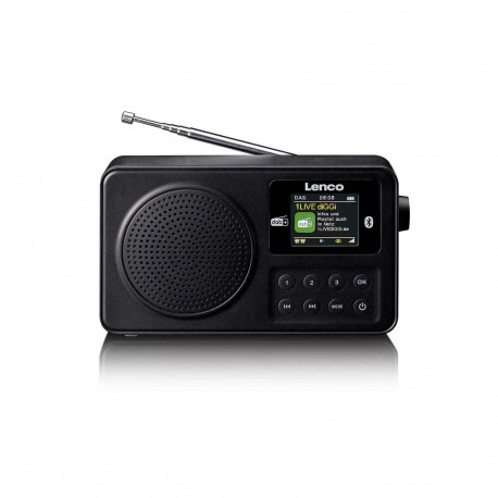 Lenco DAB+/FM kanderaadio Bluetoothiga taaslaetava akuga, must