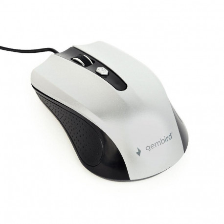 Gembird optiline hiir MUS-4B-01-BS 1200DPI USB, must/hõbedane