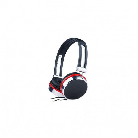 Gembird stereo headphones with microphone and volume control  black/silver/red