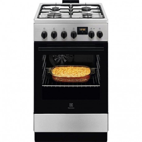 Electrolux pliit 500 SurroundCook 57L 50cm gaasiplaadiga, roostevaba teras