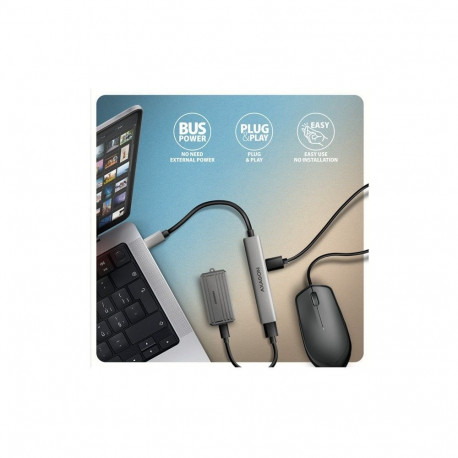 AXAGON ALU STRIP USB-C 4 port hub  HUE-STC