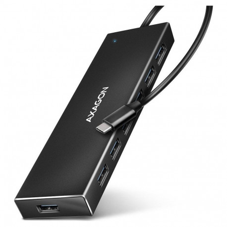 AXAGON HUE-F7A 7x USB 3.2 Gen 1 Aluminium Flat Hub  30 cm USB-C-Kabel