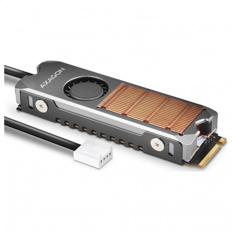 AXAGON M.2 80mm SSD aktiivne ventilaator CLR-M2FAN vasest korpusega silikoonist termopadjad kõrgus 1