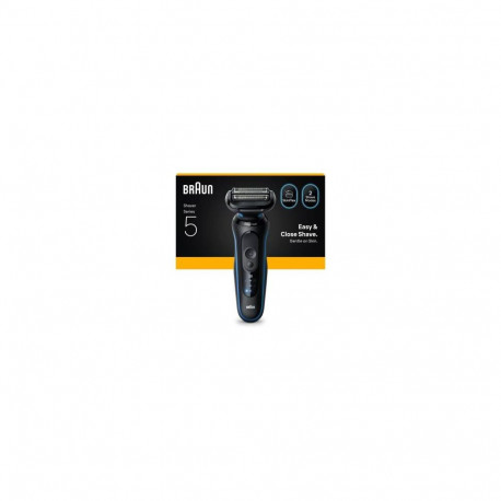 Braun Electric Shaver  Series 5 52-B1000s  Operating time (max) 50 min  Wet & Dry  Black/Blue
