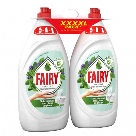 FAIRY nõudepesuvahend teepuu ja piparmündiga komplekt 2x1350ml
