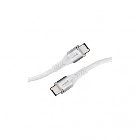 Intenso USB-kaabel C315C nylon 1,5m USB-C/USB-C 60W, valge