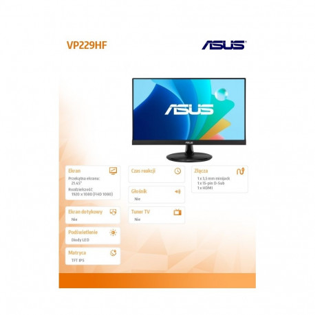 Monitor 21.5 cala VP229HF BK/1MS EU VGA HDMI