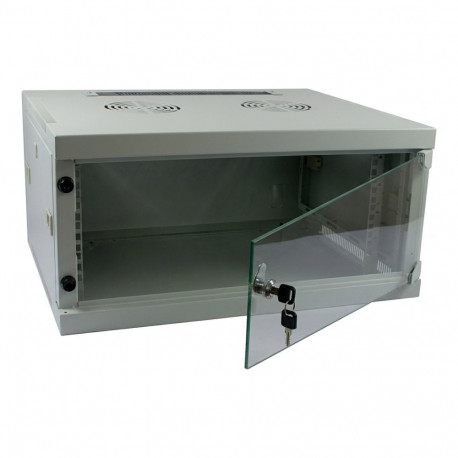 "ALLNET Netzwerkschrank 19"" 12HE 1-teilig T444/B541mm Lichtgrau SMQ-Serie"