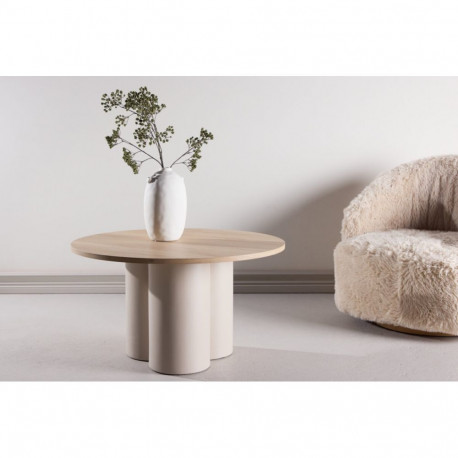 Diivanilaud OLIVIA ⌀80 cm, beež/lubi