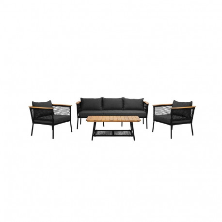 OUTDOOR FURNITURE SET GREY 5 SEATER