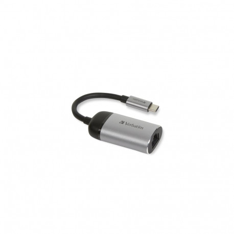 Verbatim 49146 USB-C to Gigabit Ethernet Adapter, USB 3.1 GEN 1, Gigabit Ethernet, Grey/Black