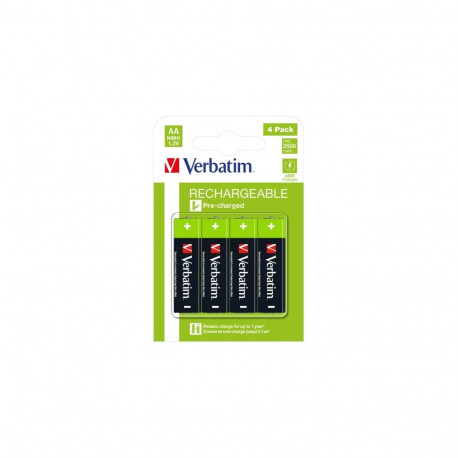 Verbatim 49517 Rechargeable Batteries NiMH AA HR6 2500mAh (4 pcs/Pack)