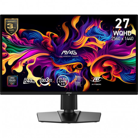 Monitor|MSI|26.5 "|2560 x 1440 pixels|Wide Quad HD|Native aspect ratio 16:9|QD-OLED|Flat|MAG274QPQD-