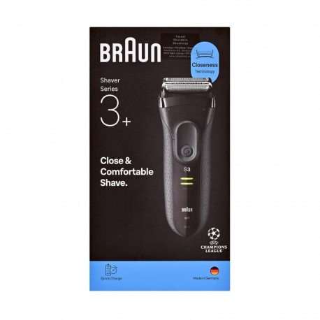Electric Shaver - Braun Serie 3 3000S Foil Shaver, 30 Min Cordless, Grey