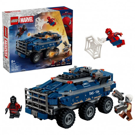 Toy Set - LEGO MARVEL 76349 Spider-Man Prison Transport Chase, 367 Pieces, 4 Minifigures, Multicolor