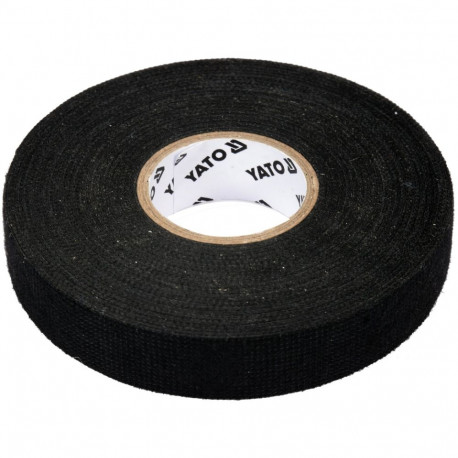Yato YT-81501 riidest kaabli mähkimisteip, 25m, 19mm, must, lausmaterjal, -40~+105°C