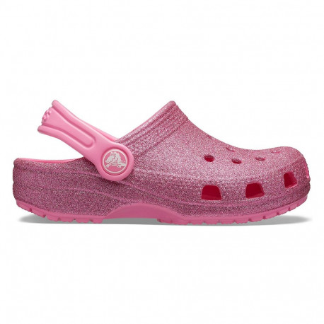 Chodaki dla dzieci Crocs Classic Glitter Clog różowe 205441 669